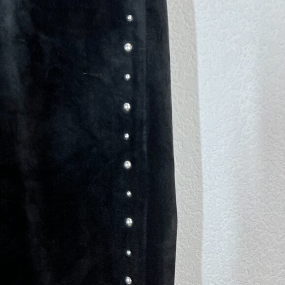 Juicy Couture Joggers Gray Velour Velvet Rhinestone Trim Y2K Size Medium - Picture 7 of 11